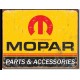 Plaque metal Mopar parts et accessories