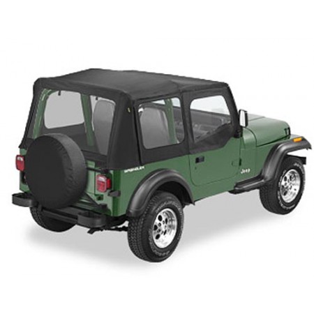 B⣨e soft-top de rechange, sans support, avec fen괲es amovibles pour demi-portes Couleurs: Black Denim, YJ, 