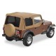 Bache soft-top de rechange, sans support, avec fenetres amovibles pour demi-portes fenetres teintees Couleurs: Spice, YJ, 