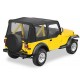 Bache soft-top de rechange, sans support, avec fenetres amovibles pour demi-portes Couleurs: Black Crush, YJ,