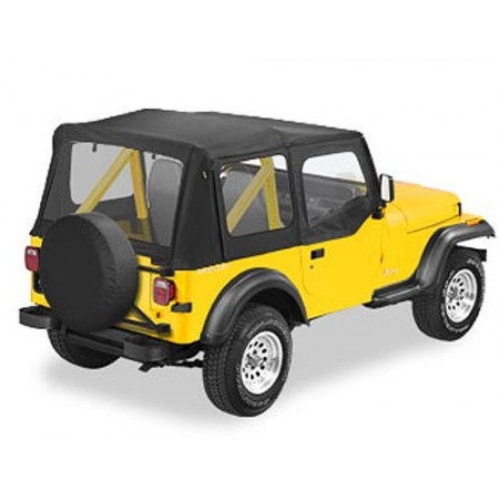 Bache soft-top de rechange, sans support, avec fenetres amovibles pour demi-portes Couleurs: Black Crush, YJ,