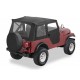 B⣨e "Supertop"avec portes soft-top en deux parties s鰡rables Black Denim, JeepCJ5, 