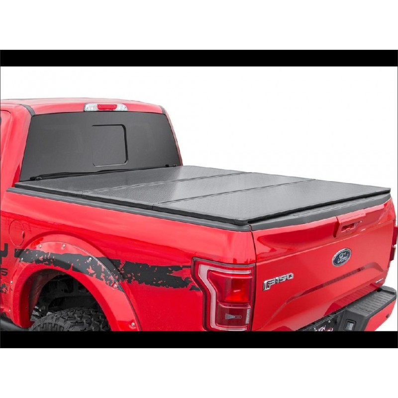 Cover Tonneau Tri Fold Bed Cover 5 5 Rough Country Ford F150 2015 2018 Monster Garage