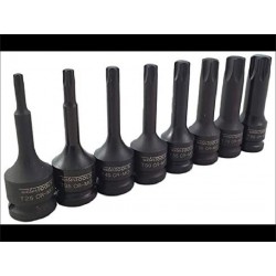 Jeu de 8 douilles a choc Torx 1/2" en acier special clef a choc 