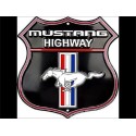 Plaque metal Mustang Highway 