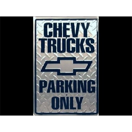 Plaque metal Chevy Trucks parking only 