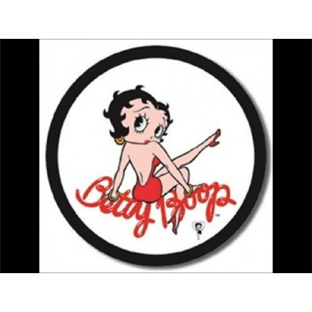 Plaque ronde Betty boop en metal 