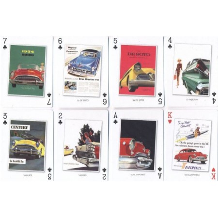 Jeu de 54 cartes voitures Americaines annee 50 Cadillac , Chevrolet , Buick ,Dodge