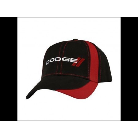 Casquette Dodge noire et rouge logo blanc 