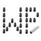 Ecrou de roue long noir 14 x 1.5 jeep JL lot de 25 avec clef