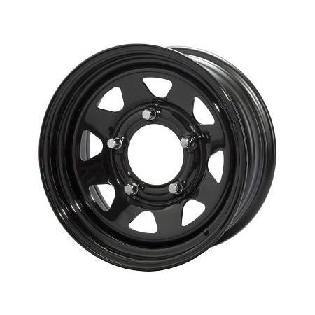 Jante Triangular acier noir 7x15 5x114.3 / ET13 livre sans visserie et cache moyeu