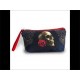 Trousse a maquillage noire avec tete de mort or Halloween 