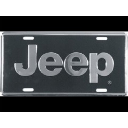 Plaque metal Jeep noire et lettre blanche