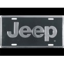 Plaque metal Jeep noire et lettre blanche