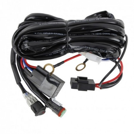 Faisceau complet pour branchement de feu led , interrupteur relais et fusible inclus 