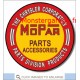 Plaque metal Mopar accessoires rouge et jaune