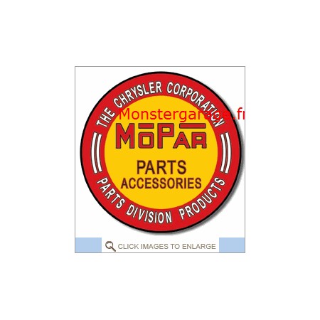 Plaque metal Mopar accessoires rouge et jaune