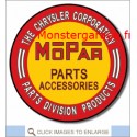 Plaque metal Mopar accessoires rouge et jaune