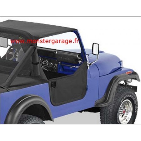 Kit de demi-portes en toile Black Denim, CJ7,YJ,
