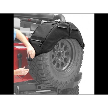 Housse de roue de secours roughrider spare tire organizer noire 34' au 37' JK TJ YJ