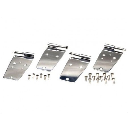 Kit de ferrures de porte, acier inox, 4 elements, portes d acier avec trou retroviseurs, CJ,YJ, 