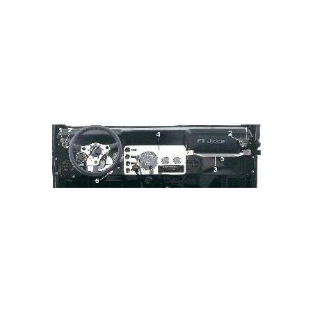 Panneau de tablier tachymetrique, acier inox, CJ, 76-86
