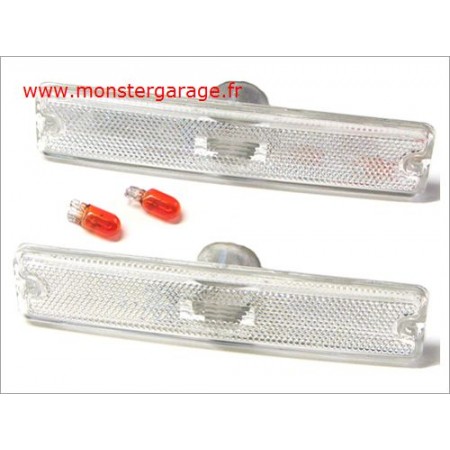 Feu clignotant lateral blanc, la paire , YJ, avec ampoules arange