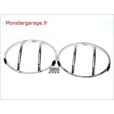 Grilles de protection de feu, acier inox (projecteurs), Wrangler JK