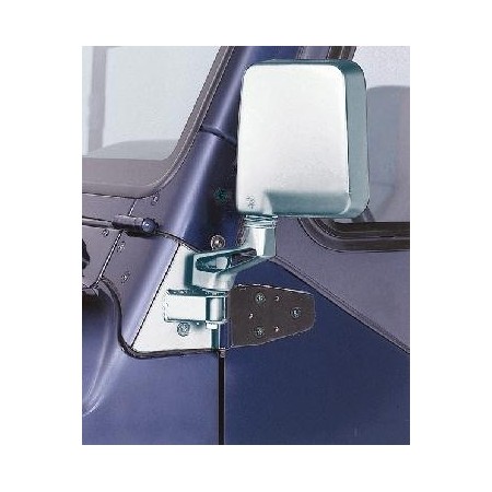 Rétroviseur, gauche, demi-porte chromé, YJ