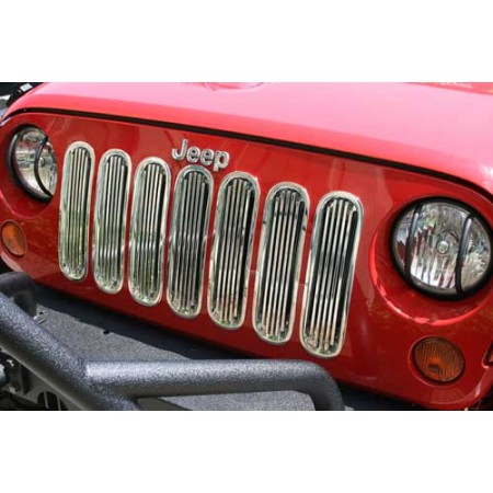 Enjoliveur de calandre,inserts plastique chromee, Wrangler JK