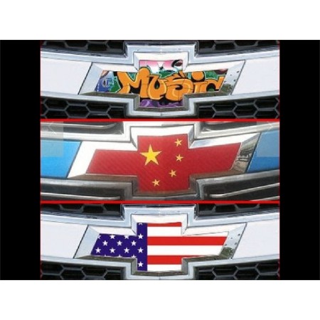 Autocolant embleme de voiture Chevrolet drapeau us grand modele 