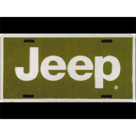 Plaque en metal Jeep verte lettre blanche