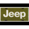 Plaque en metal Jeep verte lettre blanche