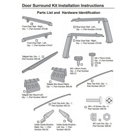 Contour de portes avant JKU Bestop Kit pour 4 portes 2010-2018