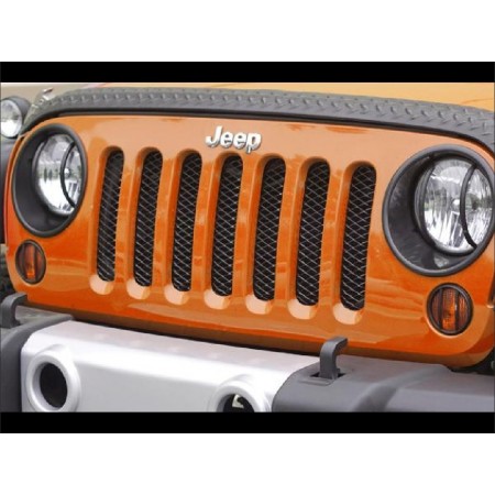 Grille de protection radiateur 3D Rugged Ridge pour Jeep Wrangler JK. Couleur: Noir.
