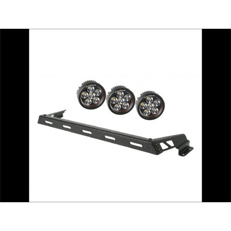 Barre de fixation avec 3 led rond pour capot JK Rugged ridge