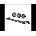 Barre de fixation avec 3 led rond pour capot JK Rugged ridge