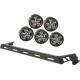 Barre de fixation de led JK sur capot Rugged ridge avec 5 led rond