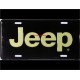 Plaque metal Jeep noire et lettre or
