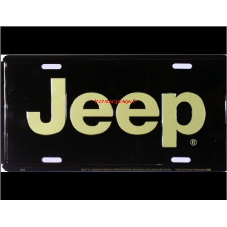Plaque metal Jeep noire et lettre or