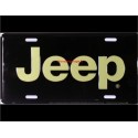 Plaque metal Jeep noire et lettre or
